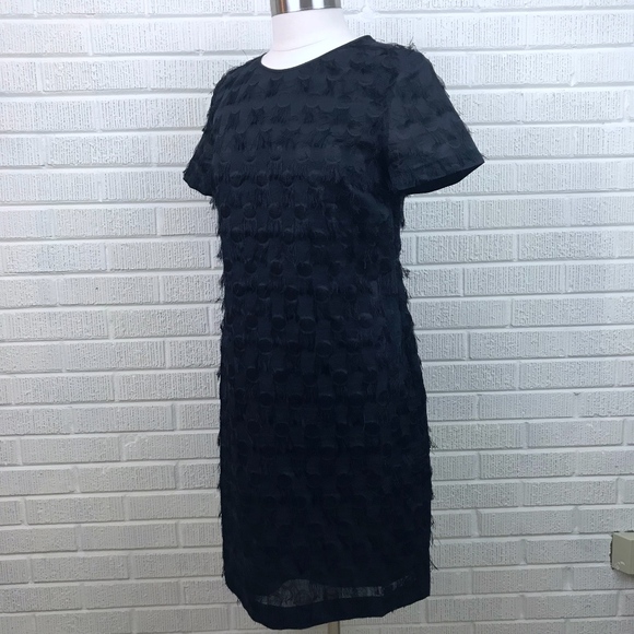 Banana Republic Fringe-Dot Shift Dress Black - 8 - Picture 3 of 8